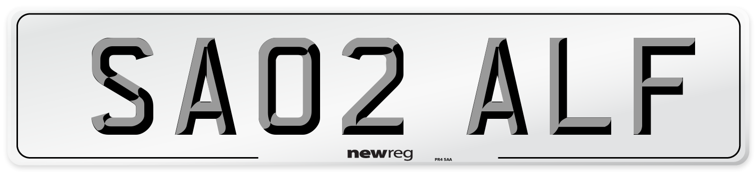 SA02 ALF Number Plate from New Reg